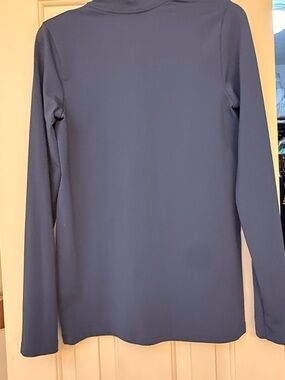 Athleta Heather Blue Long Sleeve Mock Neck Top